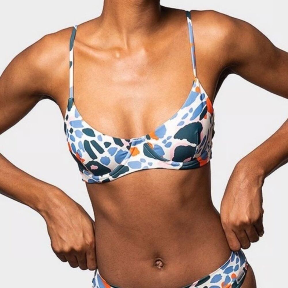 Blackbough Colorful Candy Rocks Underwire Adjustable Straps Bikini Top M